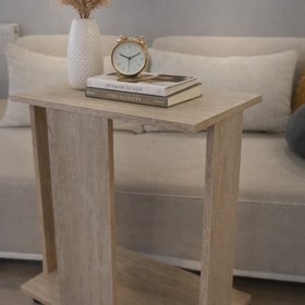 Resim Nenu Nova Traverten Yan Sehpa C Sehpa 60x35 cm Laptop Sehpası Koltuk Yanı Servis Sehpası 