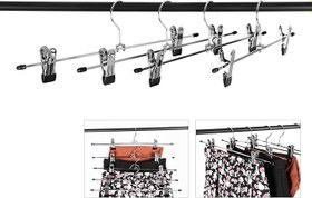 Resim SONGMICS metalden yapılmış pantolon askısı, 31 cm elbise askısı, kaymaz, pantolon, etek ve çoraplar için, klipsli etek askıları, 20'li set, iyi esneklik, krom kaplama, siyah-gümüş CRI003-20 