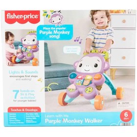 Resim Fisher-Price Benimle Öğren Mor Maymun Yürüteç JGW94 