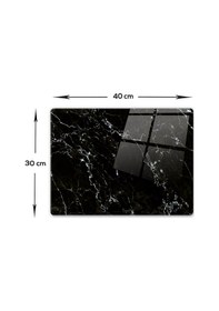Resim Decorita Cam Kesme Tahtası | Siyah Mermer Görünümlü | 30cm x 40cm 