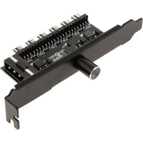 Resim Flameer 6 Yollu 3-Pin 4pin Pcı Soğutma Fanı Hız Kontrol Pc Durumda Fan Adaptörü -4pin (Yurt Dışından) 
