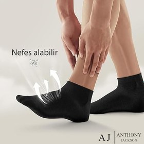 Resim Anthony Jackson 10 Çift Kutulu BAMBU Premium Bay-Bayan Patik Çorap - Bilek Boy Kısa Spor Koşu ve Yürüyüş Çorabı JESUS 