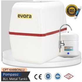 Resim 5 Aşamalı 10 Lt Beyaz Kapalı Oval Kasa Pompasız Su Arıtma Cihazı 