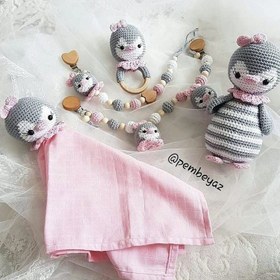 Resim Amigurumi Penguen Oyuncak - Çıngırak 