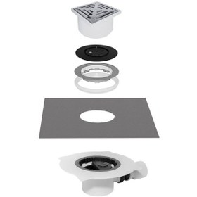 Resim Dallmer 54 Ken15. 15X15 Cm. Yer. Banyo.Duş Süzgeci. Gider. Sifon 