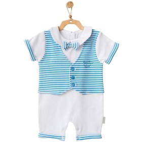 Resim Andywawa Erkek Bebek Balina Motifli Papyonlu Tulum AC21547R Mavi 