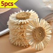 Resim 5'li Paket Ayçiçeği ve Papatya Rafia PP Çim El Sanatları, Plaj Şapkaları, Giysiler, Perdeler, Kravatlar, Küpeler için DIY Dekorasyon - İlkbahar/Yaz Masaüstü Süslemeleri, Hasat Günleri İçin, Elektrik Gerektirmez 