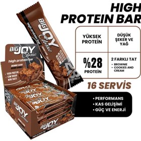 Resim BİGJOY Classic High Protein Bar Brownie 45g x 16 Adet 