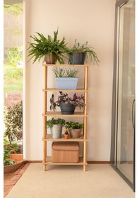 Resim Ahşap Raf Kitaplık 4 Katlı Nature Kitaplık 