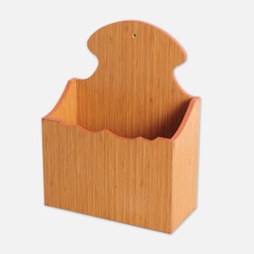 Resim Bauhaus Ahşap Tekli Kapı Önü Posta Kutusu Bambu 