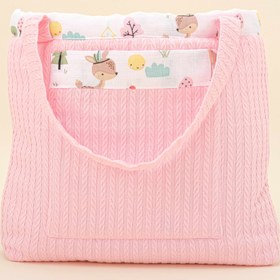 Resim Bebek Bakım Çantası - Koyu Pembe Örgü - Ceylan 