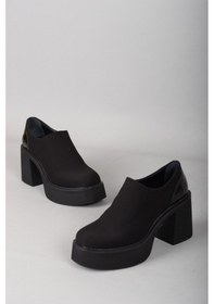 Resim 20648 STREÇ PLATFORM TOPUKLU AYAKKABI (8,5cm) SİYAH Siyah 