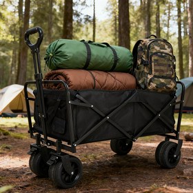 Resim Ağır Hizmet Tipi Katlanabilir Çok Amaçlı Araba - Her Yerde Kullanılabilecek Tekerlekler, Geniş Kapasite ve Kompakt Tasarım: Kamp, Market Alışverişi, Dış Mekan Taşımacılığı, Spor Ekipmanları, Çim Bakımı ve Piknik Malzemeleri İçin Sağlam Siyah Portatif Arab, Plaj Arabası, Tekerlekli Taşıma Arabası, Vagon Arabası, Katlanır Vagon Arabası, Ağır Hizmet Tipi Katlanabilir Arabalar, Katlanabilir Vagon, Kampçılık Arabası, Balıkçı Arabası, Plaj Arabası, Ağır Hizmet Tipi Katlanabilir 
