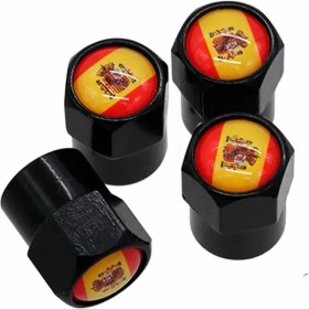 Resim Xiyu Shop Ispanya Bayrağı Stili Hausnn ve Araba Tekerlek Lastik Vana Kapakları Kök Kapak Oto Styling Ulusal Bayraklar Vw Suzuki Bmw Audi Fıat Mazda Toyota (Yurt Dışından) 