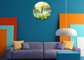 Resim Tİ-PLAY DAĞLAR VE ORMANLAR 30X30CM AKRİLİK DEKORATİF MODERN DUVAR SAATİ 