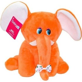 Resim Sevimli Oturan Fil Peluş Oyuncak Uyku Arkadaşı 20 Cm Turuncu 