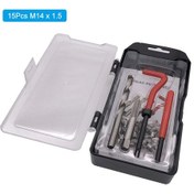 Resim 15 Adet M14 X 1.5 Diş Onarım Kiti Helicoil Uyumlu 14mm Hasar Görmüş Dişler 
