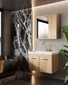 Resim KAREN BANYO NİL BANYO DOLABI SETİ, 60 CM, SONOMO MEŞE 
