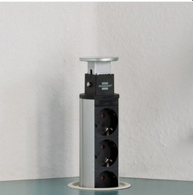 Resim Tower Power Serisi 2 X Usb 2.0 2100 Mah Hızlı Şarj Özellikli 3 Soketli 2 Metre Fonksiyonel Masaüstü Priz 