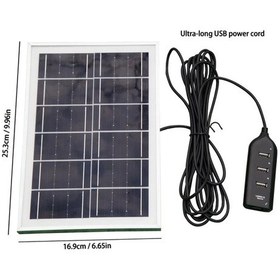 Resim Wangxi Beyaz Usb-4p Usb Portlu Taşınabilir Güneş Şarj Cihazı Yüksek Kaliteli Su Geçirmez Kamp Yürüyüş Ev Kullanımı 