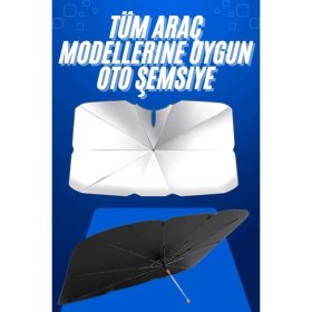 Resim Taşınabilir Oto Cam Güneşliği Katlanabilir Tüm Araçlara Uyumlu Güneş Gölge Koruyucu 