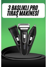 Resim Tıraş Makinesi 3 Başlıklı T Başlıklı Hassas Ciltlere Özel Saç Sakal Vücut Kulak Ve Burun 