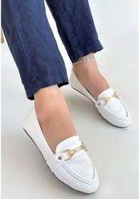 Resim Rain Beyaz Cilt Babet Ayakkabı Göründüğü Gibi 