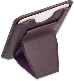 Resim UnDePlus Stand Olabilen Magsafe ile uyumlu Pu Deri Kartlık CRD-03 Magnetic Standlı Kartlık Derin Mor 