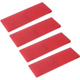 Resim Kırmızı Kamyon Motosiklet Yapışkanlı Dikdörtgen Plastik Reflektör Yansıtıcı Uyarı Plaka Çıkartmaları Güvenlik İşareti Kırmızı/beyaz Çıkartmalar 50pcs 