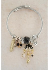 Resim Kadın 316 L Çelik Karışık Figürlü Charm Bileklik Tkr001-5349 Gümüş 