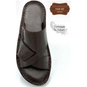 Resim Hakiki Gerçek Deri Erkek Terlik Hafif Terlik Deri Gk Kahve Gk Kahve 