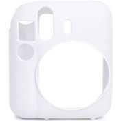 Resim Instax Mini 12 Makine Uyumlu Beyaz Koruyucu Silikon Kılıf 