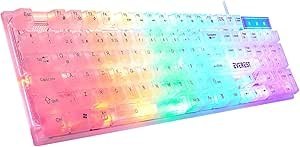 Resim Everest KB-24 Beyaz Rainbow Q Membrane Oyuncu Klavyesi 