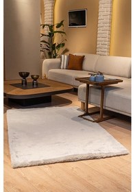 Resim Apex Polo 8702 Gri Peluş Düz Şekilli Halı Gri 