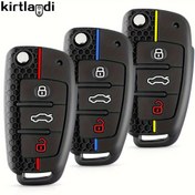 Resim Audi için Premium Silikon Anahtarlık Kılıfı - TT, A6, C6, A4, A5, A7, Q3, Rs3, Rs6 ve Daha Fazlası ile Uyumlu - Dayanıklı Araba Anahtar Kılıfı Aksesuarı 