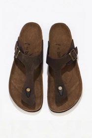Resim Bueno Shoes Kahverengi Nubuk Deri Erkek Parmak Arası Terlik 05mt101 