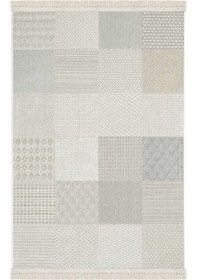 Resim Ares 8806 Bej Halı Salon Halısı Patchwork Halı Koridor Halısı Kesme Halı Yolluk Oturma Odası Halısı Bej 