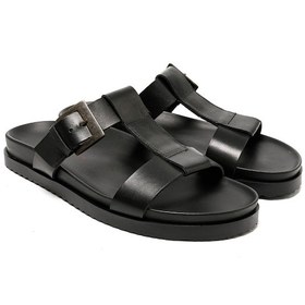 Resim The Sandals Factory Black Sandalet Erkek M7927 The Sandals Factory Leather Upper Sandals Black 