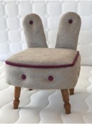 Resim ASELYA HOME Bunny Kid Seat Tavşan Çocuk Koltuğu Krem Lila Fitilli Düğmeli 