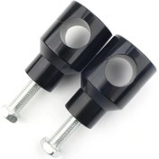 Resim Pazly Harley Cruiser Motorcycle 1 Inç Handlebar Riser Clamp Seti 2 Parça Alüminyum Round Silvery 