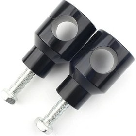Resim Pazly Harley Cruiser Motorcycle 1 Inç Handlebar Riser Clamp Seti 2 Parça Alüminyum Round Silvery 