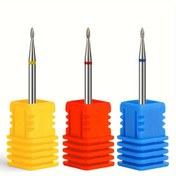 Resim Pedikür için 3 Adet Elmas Zımpara Tırnak Uçları, Mini Grainli Ölü Deri Giderme için Tırnak Dosyası 