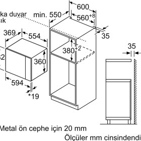 Resim Bosch BEL554MW2 Serie 6 Ankastre Mikrodalga, Izgara Fonksiyonlu 59 x 38 cm Beyaz 