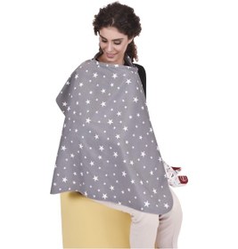 Resim Sevi Bebe Tokalı Emzirme Örtüsü Art-6372 Gri Yıldız 