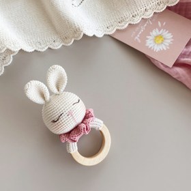 Resim Amigurumi İsimli Tavşan Uyku Seti - Çıngırak 