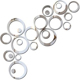 Resim Padalink 24 Parça/set Silver Akrilik Yıldız Ayna Sticker, Ev Salonu Yatak Odası Dekorasyonu İçin, 6 Farklı Çaplı Daireler, Ayrılabilir Duvar Sticker Gümüş 