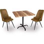 Resim Dockers Indigo Werzalit Kare - Çırağan Fiskos Seti (70x70) - Indiana Wood Kahve 