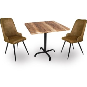 Resim Dockers Indigo Werzalit Kare - Çırağan Fiskos Seti (70x70) - Indiana Wood Kahve 