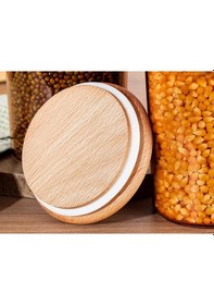 Resim Madame Coco Yuviera 900ml Ahşap Kapaklı Saklama Kabı 3'lü 1ksakl0426900ml-amber 