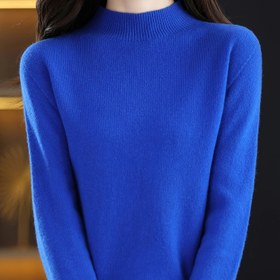 Resim Kadınlar için Oversize H-Line Kazak - %100 Koyun Yünü Gibi Uzun Kollu Yuvarlak Yaka Kazak Ceket, Kışlık Sıcak Tek Renk Yeşil (Zeytin) Tunik, Günlük ve Resmi Giyim için, Elde Yıkanabilir Bol Kesim 